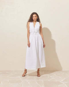 RUBY Benny Tie Dress | White