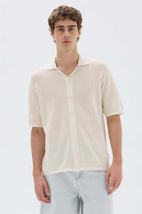 ASSEMBLY LABEL Beck Knit Short Sleeve Shirt | Cream