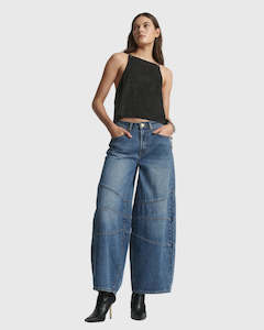 ONE TEASPOON Love Barrel Mid Waist Jean | Dirty Blue