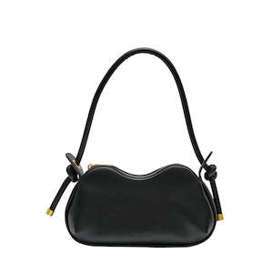 Tie Knot Baguette Bag | Black