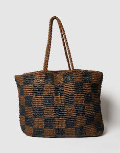 Check Straw Bag | Large