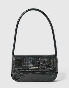 Mini Camille Bag | Black Brushed Croc