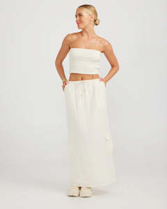 CHARLIE HOLIDAY Shay Maxi Skirt | Ecru