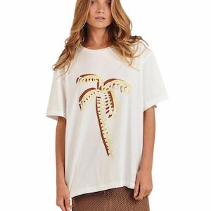 Charlie Holiday: Palm Boyfriend Tee | White