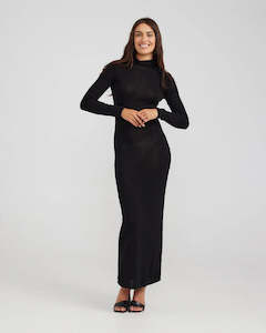 Flora Knit Dress | Black