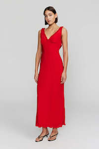 Ownley: Bella Midi Dress | Cherry Red