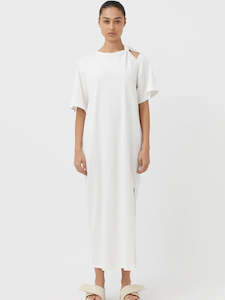 Juno Knot Tee Dress | White