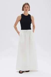 ASSEMBLY LABEL Philipa Poplin Midi Skirt | White