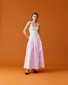 Skirts: RUBY Trulli Satin Skirt | Soft Pink