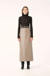 Akari Skirt | Taupe Croc