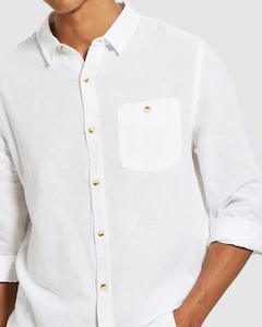 Men At Work L/S Hemp Shirt | White