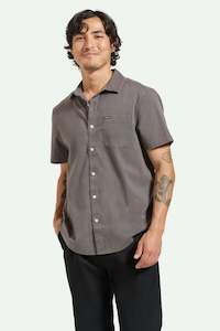 Men S Tops Shirts: BRIXTON Charter Sol Wash Ss Woven Shirt | Charcoal