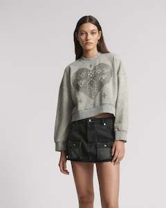 ONE TEASPOON Sloane Cargo Denim Mini Skirt | Faded Black