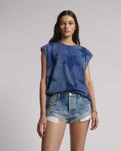 ONE TEASPOON Bandits Low Waist Denim Short | Sunset Blue