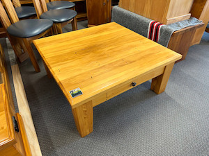 Solid rimu 1m x 1m square coffee table The Heart Of Rimu Furniture co