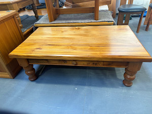 Solid rimu coffee table with drawer The Heart Of Rimu Furniture co