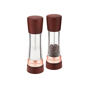 Cole & Mason Derwent Chestnut Rose Gold Salt & Pepper Mill 19cm Set of 2