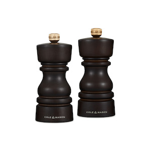 Cole & Mason London Chocolate Wood Salt & Pepper Mill 13cm Set of 2