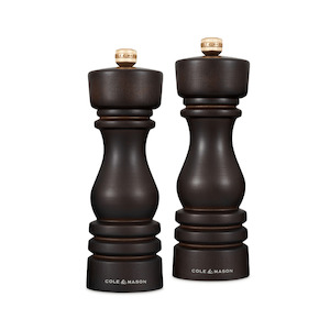 Cole & Mason London Chocolate Wood Salt & Pepper Mill 18cm Set of 2