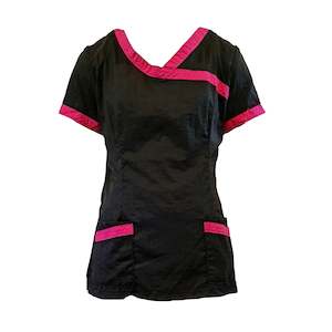 EZ Care Crossover Top - Black/Magenta