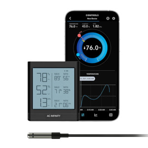 AC Infinity Cloudcom B1 Smart Thermo-Hygrometer 12ft Sensor