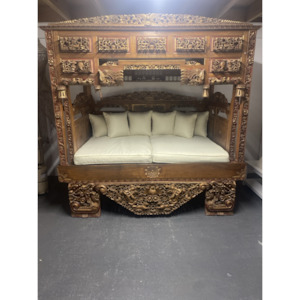 Indonesian Carved Daybed