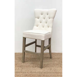 Ellie Fabric Barstool Ivory