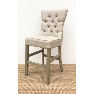 Traditional: Ellie Fabric Barstool Light Beige