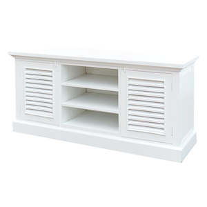 Rustic Entertainment Unit Whitewash