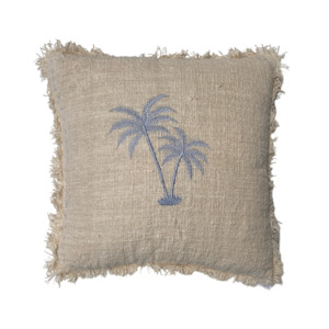 Natural and Blue Cushion