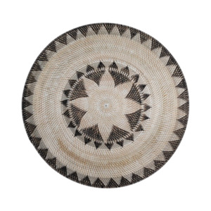 Wall Decor: Large Rattan Platter - Black & White