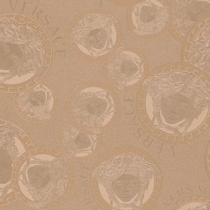 Medusa Plates Metallic Wallpaper (Versace 3 Collection) - Rose Gold