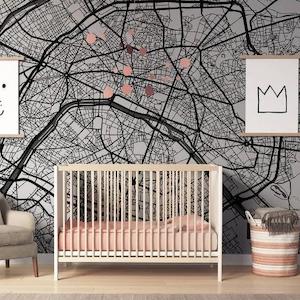 Paris City Art Map Mural - SALE