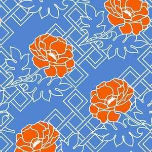 Large Floral Trellis Florence Broadhurst Fabric