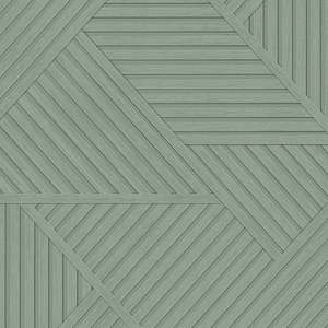 Sample - Elba - Geometric Wood Panel Wallpaper - Sage