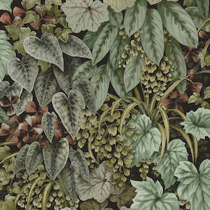 Sample - Cascading Garden - Lush Botanical Wallpaper - Green