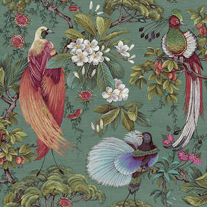 Sample - Yasuni - Orential Tropical Bird Wallpaper - Green