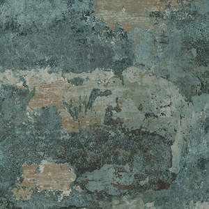 Sample - Elgon - Distressed Concrete Wallpaper - Teal