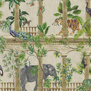 Sample - Petra - Ancient City Jungle Wallpaper - Beige