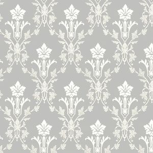 Hudiksvall Floral Geo Wallpaper - Grey