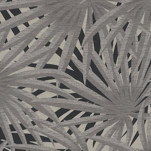 A4 Sample Marrakech Palms Wallpaper - Grey/Metallic/Black