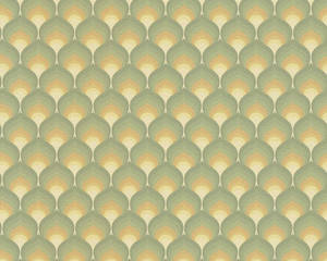 Sample Retro Scales Wallpaper - Green