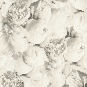 Sample Peony Wallpaper - Grey/White