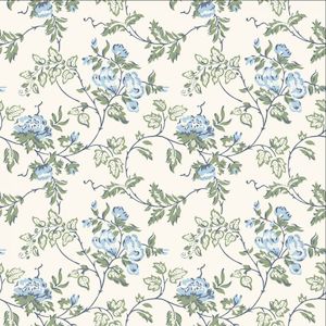 Dalarna Roses Wallpaper - Blue