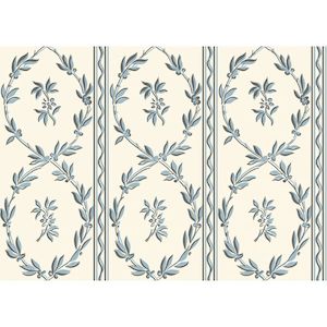 Laurel Wreaths Wallpaper - Blue