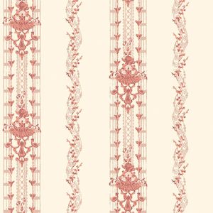 Gustavian Stripes Wallpaper - Red