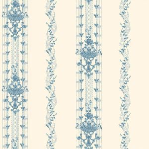 Gustavian Stripes Wallpaper - Blue