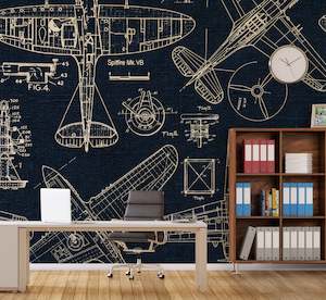 Zoom Airplane Wallpaper Mural - Customisable