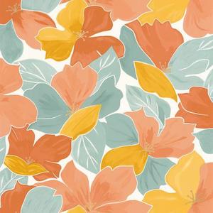 Orange: August Flower Power Wallpaper - Orange