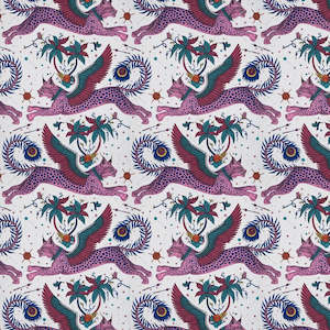 Lynx by Emma Shipley Wallpaper - Magenta